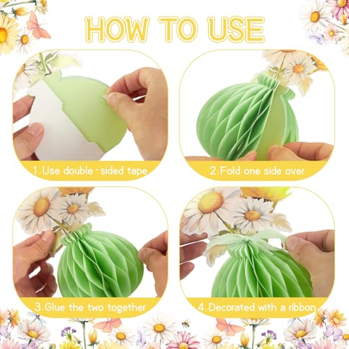 Hopecore 9 PCS Daisy Flowers Centerpieces Daisy Flowers Birthday Party Decorations Honeycomb Table Centerpieces Supplies for Home Wedding Baby Shower Decor - color: Daisyflower