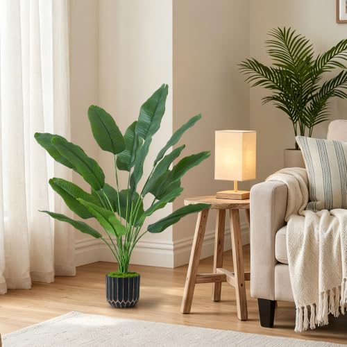 florisso 32" Artificial Bird of Paradise Plant, Tall Fake Faux Plants Indoor Outdoor Tree for Living Room Home House Decoration - size: 32" Bird of Paradise