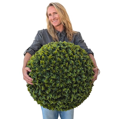 365 Curb Appeal 23" XL Topiary Ball (Estate Edition Boxwood, 1 Extra Large Luxury Faux Topiary Ball (2 Halves)) - color: Estate Edition Boxwood, size: 1 topiary ball (2 halves)