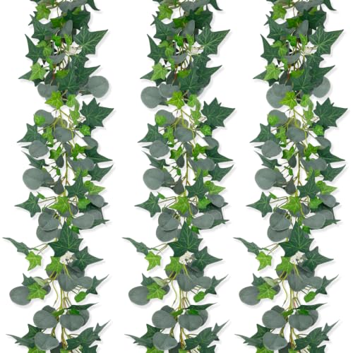3 Strands Odorless Artificial Vines, 6FT Silk Ivy Garland, Fake Greenery Hanging Plants, Decoration for Party, Wedding, Room. (green6) - color: Green6