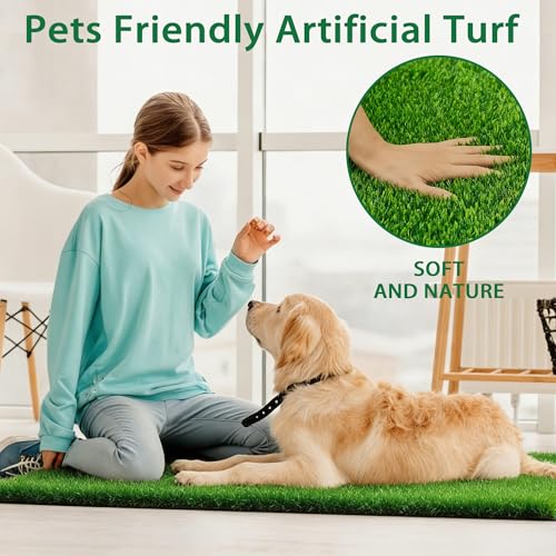 Artificial Grass Rug 39.37x31.49 in Indoor Outdoor, 0.35inch Pile Height,Fake Realistic Pet Grass Rug Synthetic Lawn Carpet,Astroturf Faux Indoor Landscape for Patio, Garden, Yard, Balcony - size: 39.37X31.49IN