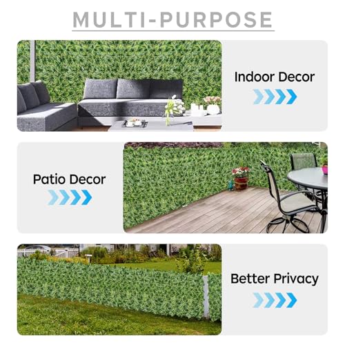 Artificial Ivy Privacy Fence Screen,39.4" X 158" UV-Anti Fake Leaves Plant Vine,Privacy Hedges Wall for Indoor Outdoor Garden Backyard Decor,Color Watermelon Leaves - color: Color Printing Watermelon Leaves, size: 39.4"x158"