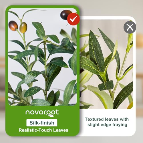 Olive Trees Artificial Indoor, 5FT Tall Faux Olive Tree with Moss and Planter, Artificial Plants Indoor with Realistic Silk Leaves and Lifelike Fruits, Fake Tree for Home Office Living Room Decor - size: 5ft