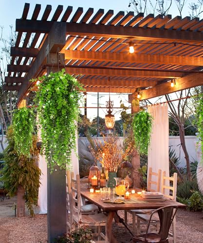 RECUTMS Hanging Plants Outdoor UV Resistant Faux Hanging Plants Indoor Artificial Decor Outdoor Artificial Hanging Plants for Wall House Room Patio Indoor Outside Home Shelf Office Decor in 3 Pcs - color: Green, size: Hanging Plants With Lights