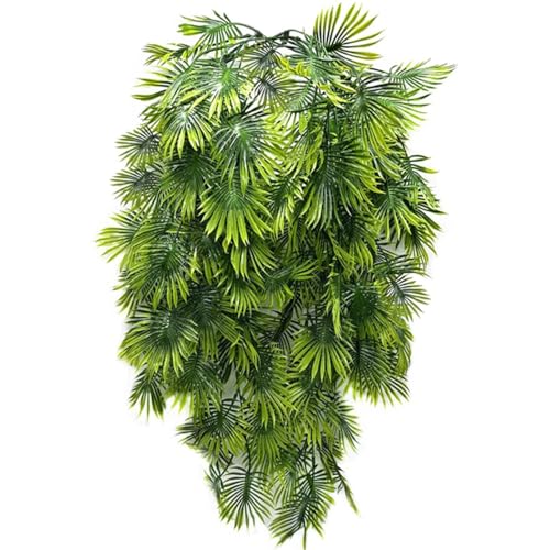 PASYOU Artificial Hanging Vine Plants, Fake Plastic Tropical Ivy Plant Faux Boston Fern Greenery Fan Leaves Vines for Indoor Outdoor Garden Door Wall Wedding Party Christmas DIY Decoration 2 Pack - color: Tropical Greenery Vine/ 2 Pack