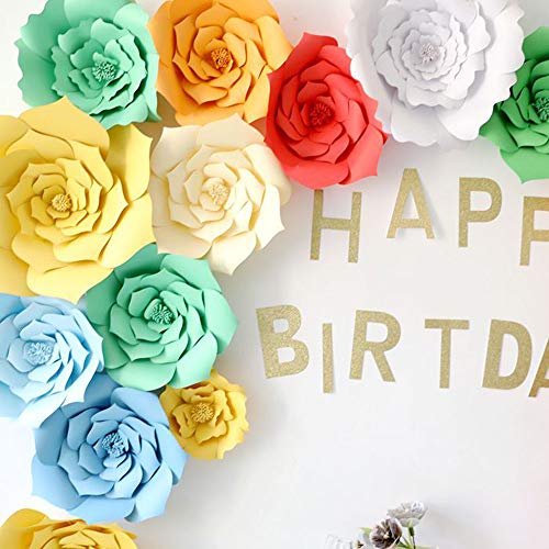 N/C 3pcs Party Paper Flower Wedding Flower Backdrop Decorations DIY Handcrafted Flower for Wedding Backdrop Nursery Wall Decoration (Flower-1, Yellow) - color: Yellow, size: Flower-1