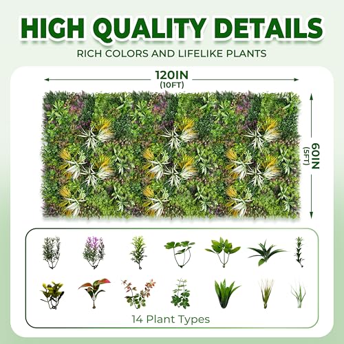Artificial Grass Wall Roll Panels: 60''x120''Boxwood Hedge Panels, UV-Anti Privacy Fence Screen, Fake Greenery Backdrop for Indoor Outdoor Garden, Party, Wedding Decor - size: 60"x120"