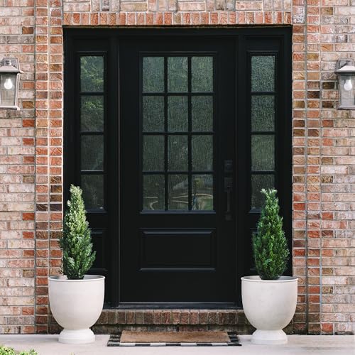 Set of 2 Pre-Potted 3 Feet Faux Cedar Tree, Lifelike UV Protected Front Door Decor, Porch, Garden, Entryway Topiary, Indoor/Outdoor Use - Ready to Display - size: 3 feet