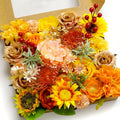 Artificial Flower Combination Box Set Artificial Flower Loose Leaves and Stems DIY Wedding Center Bouquet Bride Wedding Baby Shower(Orange Yellow) - color: Orange Yellow