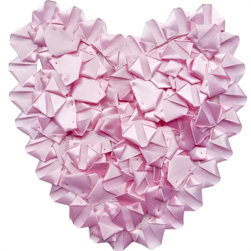 Pre-Assembled Satin Ribbon Petals (100Pcs), DIY Forever Rose Kit for Creating Unique Mother's Day, Wedding Bouquets - color: 100 Pcs Rose Pink