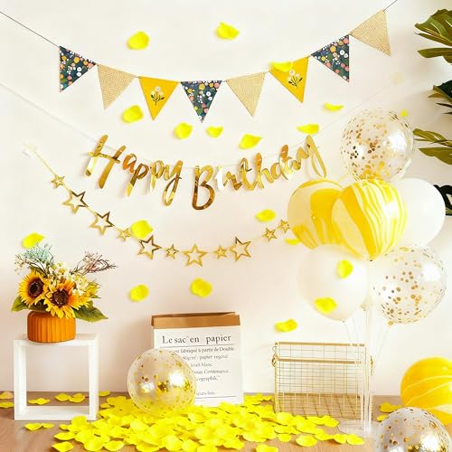 SITUMEIZI 1500PCS Yellow Rose Petals Silk Rose Petals for Romantic Night for Her Set Valentine,Wedding,Party,Proposal Anniversary Decorations - color: Yellow, size: 1500