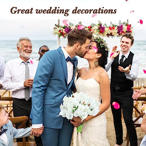 Crowye 100 Pcs Calla Lily Artificial Flowers Bulk 14 Inch Comfortable Touch Calla Lily Bridal Wedding Bouquet Faux Artificial Flower for DIY Wedding Bridal Centerpiece Party Decor (White)