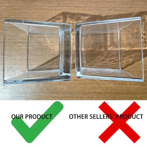 Set of 6 Square Glass Vases for Centerpieces – 5in x 5in x 5in Clear Short Flower Vase, Plant Terrariums, or Candle Holders for Wedding Centerpieces, Office Decor, Home Décor, Parties - size: 5in-6pcs