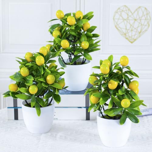 Small Artificial Tree Faux Bonsai Plant with Pot 9.44X14.96X7.48In Decorative Fake Tree for Home Office Desk