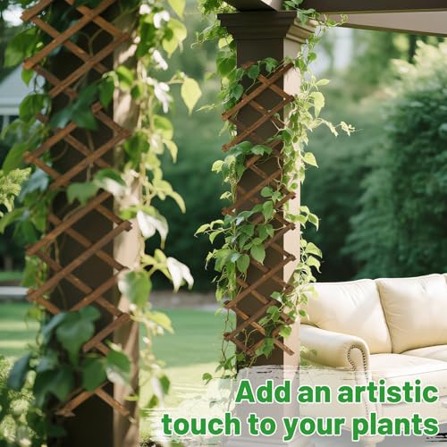 2Packs 13x78in Expandable Wood Wall Trellis for Climbing Plants Outdoor - Lattice Panels for Outside Indoor Balcony Patio Garden, Ideal for Ivy, Vines, Clematis, Roses - style: 2 packs