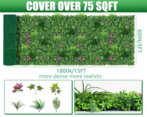 Grooy Boxwood Roll Panels, Grass Wall 60"x180"(75 SQFT), Grass Backdrop, Privacy Screen, Sun Protected Green Wall Decor for Outdoor, Indoor, Garden, Backyard and Décor - color: Mint, size: 60''x180''