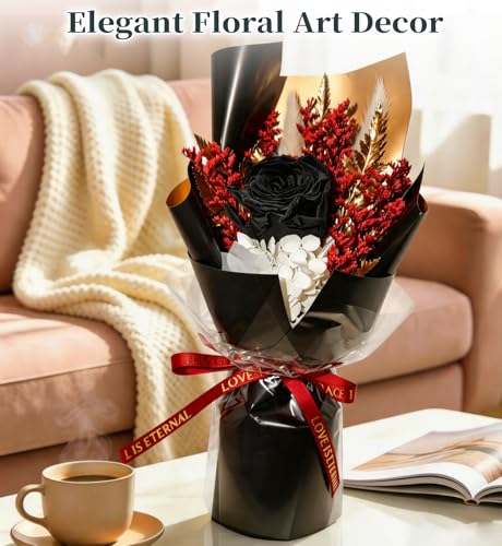 Preserved Flowers Bouquet,Flowers For Delivery,Black Rose Bouquets,Birthday Flowers Gifts For Women Mom Grandma Wife Friends,Real Roses Gift From Daughter Valentine’S Day Mothers Day Anniversary - color: Black, size: Rose Bouquet