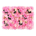 Artificial Flower Wall Panels,12 Pack Flower Wall Background Silk Rose Mat,Silk Hydrangea Rose Floral Panel for Home Party Wedding Backdrop Wall Decor (12pcs Pink)