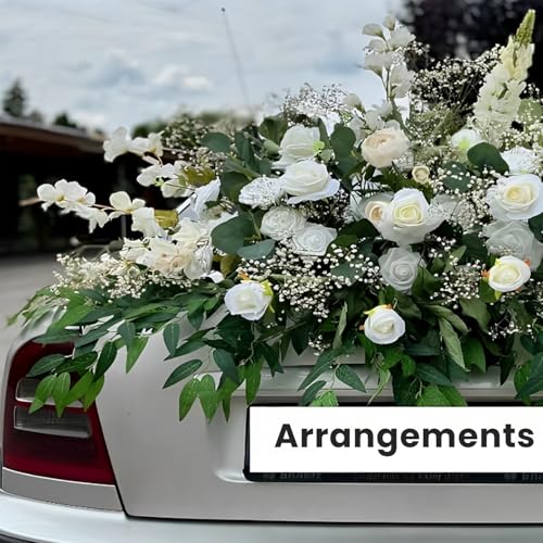 8pcs Italian Ruscus Artificial Leaves with Stems, Green Silk Leaf Wedding Arch Greenery Filler for Flower Arrangements, Faux Foliage Greenery Stems