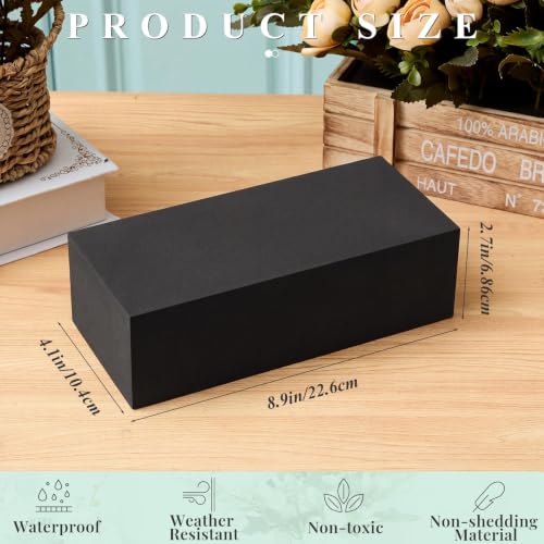 Lallisa 4 Pcs Black Reusable Floral Foam Blocks Water Weather Resistant Dry Floral Foam for Artificial Flower Arrangements Outdoor Hanging Florist Plant Bases for DIY Wedding (8.9 × 4.1 × 2.7) - color: Black, size: 8.9 × 4.1 × 2.7