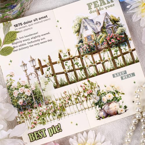 Fencing Border PET Tape Set – 6 Rolls Transparent Water-Resistant Garden Fence Designs, Mini Clip for Scrapbooking Journaling Planner Collage DIY, 1.97in x 78.7in Each - color: Ringwall