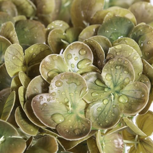 Coferset 4pcs Olive Green Lifelike Hydrangea Artificial Flowers 22inch Real Touch Faux Hydrangea Flower Stem for Home Party Wedding Floral Filler Arrangements Ceterpieces Bouquets - color: Olive Green, size: 4pcs