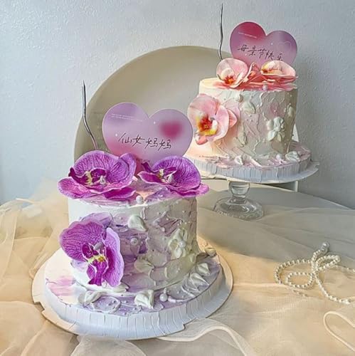 Corkwaw 50 Pcs Orchid Petals Artificial Decorations Orchids Heads Flowers Faux Silk Phalaenopsis Butterfly Flower Heads for Handmade DIY Home Wedding Party Decoration (Deep Purple) - color: Deep Purple