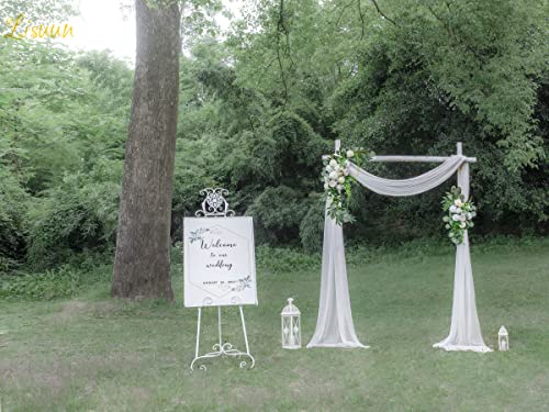 Lisuun Wedding Arch Flowers, Artificial Flowers for Decoration, Large Flower Swag for Boho Styles Wedding Ceremony Floral Decor - Pack of 2 - color: Creamy White&ivory White