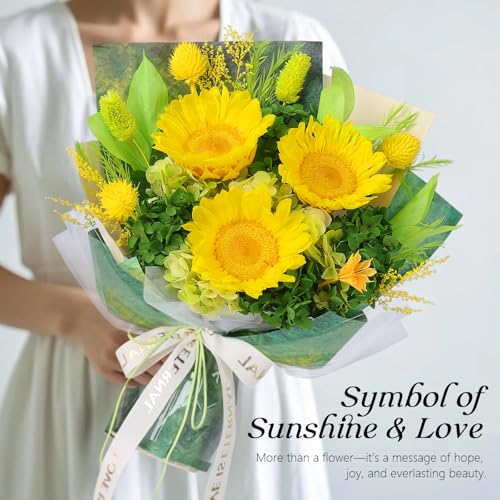 Preserved Sunflower Bouquet - Forever Flowers for Delivery, Long-Lasting Flower with Gift Box, Eternal flowers Bouquet, Mothers Day Gifts for Mom Grandma Wife, Anniversary Birthday Gifts for Women
