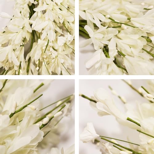 24 Inch Artificial White Forsythia Flower Wreath, Silk & Paper Bridal Floral Wreath for Front Door, Elegant Winter Wedding & Spring Summer Decor, All Season Farmhouse Porch Wall Decor - color: White