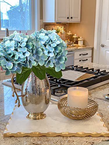 Artificial Blue Hydrangeas Tall Artificial Hydrangea Stems 26" Faux Hydrangea Silk Flowers Fake Hydrangea Resuable for Party,Home,Office Decor, Artificial Flower Perfect for Wedding Decor Gift-3 - color: Aqua Blue #3, size: 3PCS
