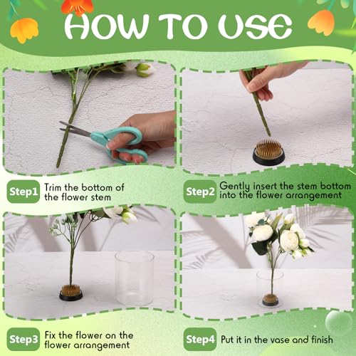 Sliner 6 Pcs Flower Frogs Round 2.4/2/1.6/1.3/1/0.9 Inches Floral Frogs Flower Holder Japanese Ikebana Vase Kenzan Floral Arranger Fixed Tools Arrangement Pin for Home DIY Craft Decoration(Brass) - size: 6 Size