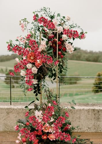 Red Faux Bougainvillea 8 PCS Realistic Artificial Bougainvillea Silk Flowers 29.9" Long Stem Flowers for Tall Vase Home Wedding Centerepieces Decor (Red) - color: Red