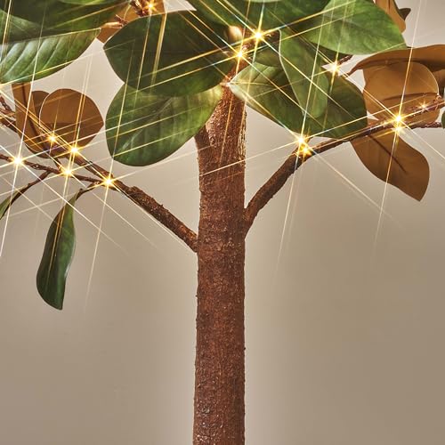 Hairui Lighted Magnolia Tree 4FT 165 LED Fairy Lights, Faux Plant Tree with Lights for Home Holiday Spring Decoration - style: 4FT-Magnolia Tree