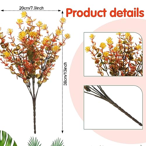 WILLBOND 12 Bundles Artificial Flowers Outdoor, UV Resistant Faux Artificial Plants Shrubs Plastic Flower Bulk for Hanging Planter Porch Window Home Spring Summer Decor(Red, Yellow, Bright Orange) - color: Red, Yellow, Bright Orange