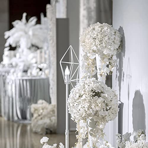 HinyoCo 32 Pcs Silk Hydrangea Artificial Flowers Hydrangea Heads No Stems, Used for Home Wedding Party Decoration (White) - color: White