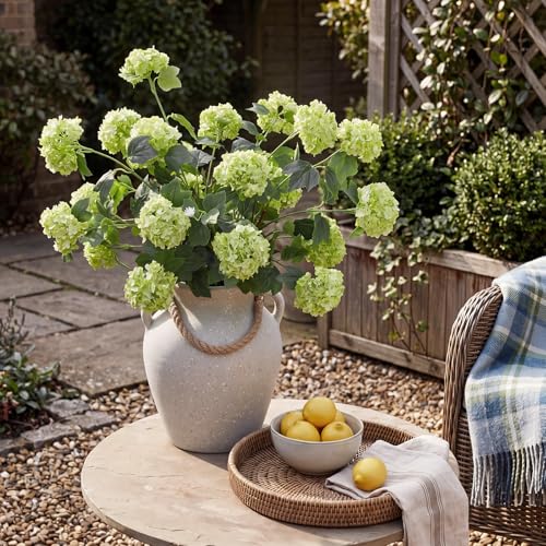 4 Pcs 33" Tall Artificial Snowball Hydrangea Flowers, Silk Hydrangeas with 20 Heads Long Stem for Tall Vase Decor, Wedding Table Centerpiece, Outdoor Living Room Arrangement(Light Green) - color: Light Green