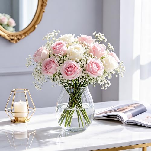 100Pcs Baby's Breath Artificial Flowers, White Real Touch Gypsophila Fake Flowers Bulk for Wedding Bouquet, Home Table Centerpieces, Bridal Shower, Party Garden Decor