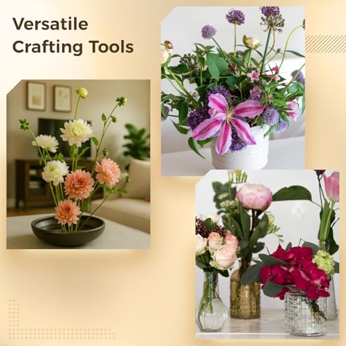 16 Pcs 1.42 Inch Kenzan Flower Pins, Arranging Vase Holders, Brass Needle Stem Holders for Floral Arrangement, Round Flower Fixed Tools, Efficient Design for Various Vessels