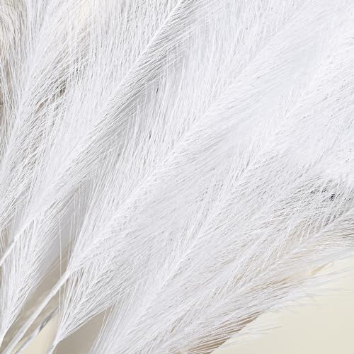 U-LIAN 36PCS White Faux Pampas Grass 21.7 Inch, Small Artificial Pampas Grass Decor for Vase, Fake Fluffy Floral, Artificial Dried Flowers, Dry Plant Home Wedding Boho Decor - color: White, size: 22"-36 PCS