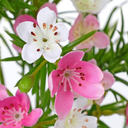 Wildflowers Artificial Flowers 18 inch Silk Spring Flowers Summer Flower Bouquet for Home Wedding Party Table Centerpieces Floral Arrangements 5 Pack, Pink - color: Pink