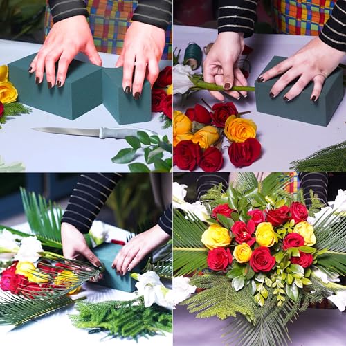 FLOFARE Floral Foam Base 12"L x 10"W x 3"H, Large Floral Foam Block for Fresh and Artificial Flower Arrangement Supplies for Arts, Crafts, Office Decor, Home Decor, Wedding Decor and Party - size: Large floral foam board