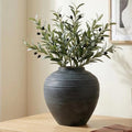 11" Blue Ceramic Vase, Rustic Farmhouse Living Room Home Decor | Artisan Handcrafted Large Ceramic Vase - size: 11Inch