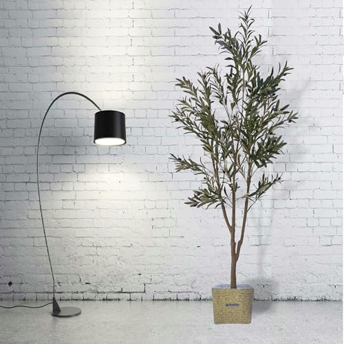 6FT Artificial Olive Tree – Lifelike Faux Olive Plant with Realistic Olive Fruits in Nursery Pot for Indoor Living Room Outdoor and Office Decor with Moss