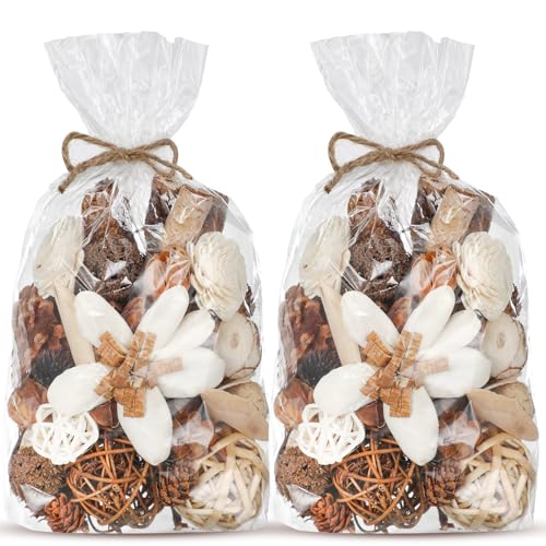 Nuanchu 2 Pack Decorative Balls for Potpourri Bowl Filler Unscented Rattan Wicker Twig Balls Natural Handmade Bowl Filler for Vase Basket Tray Centerpiece Home Decor(Beige Series,Classic Style) - color: Beige Series, style: Classic Style