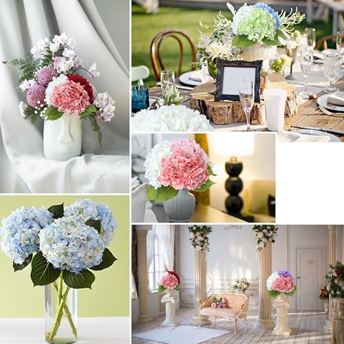 3Pcs 21 Inch Green Artificial Hydrangea Flowers Fake Hydrangea Flowers Latex Real Touch Faux Hydrangeas with Long Stem for Home Party Wedding Centerpieces Bouquets Decor