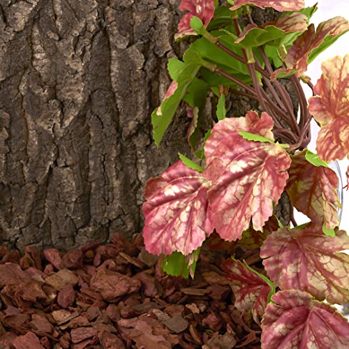 Reptile Plants for Terrarium, Amphibian Habitat Decor Artificial Hanging Plants with Suction Cup - Fake Heuchera Micrantha Pink - color: Fake Heuchera Micrantha Pink