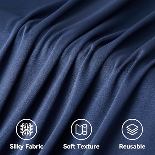 10x12 ft Navy Blue Backdrop Curtain for Wedding Parties, Wrinkle Free 2 Panels 12 ft Long Polyester Photo Backdrop Drapes Back Drop Cloth for Birthday Photography Background Party Backdrop - color: Navy Blue, size: 5ft(W)x12ft(H)_2 Panels