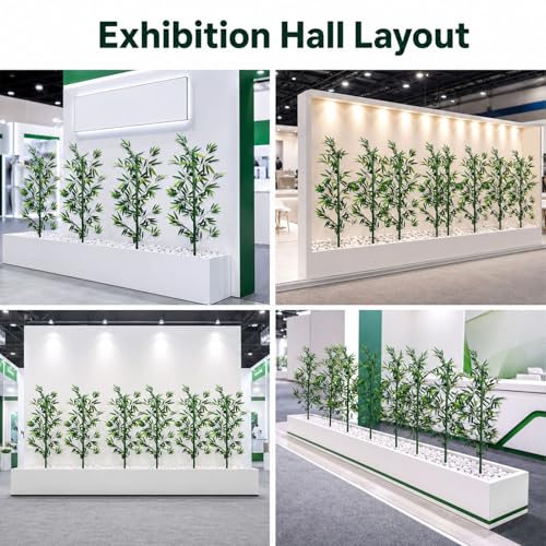4 FT Fake Bamboo Plant Indoor: 10 Packs Artificial Privacy Tall Tree Decor, Faux Bamboo for Outdoor or Office or Home
