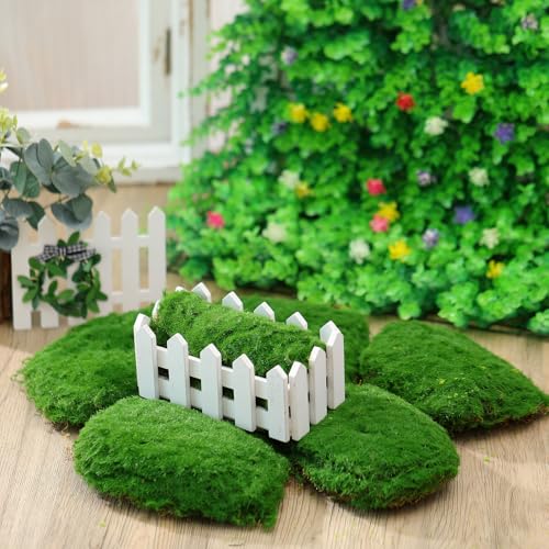 Solsew 6 Pcs Artificial Fake Green Moss for Potted Plant Indoor Waterproof Decorative Faux Moss Decor for DIY Crafts Garden Wedding Party Decoration(Fresh) - style: Fresh